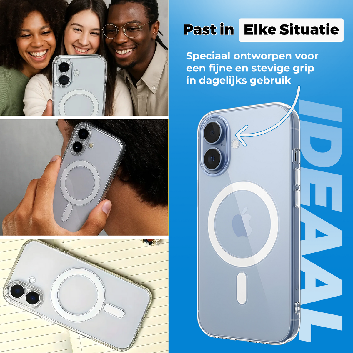 Iphone 16 Hoesje Donker Blauw
