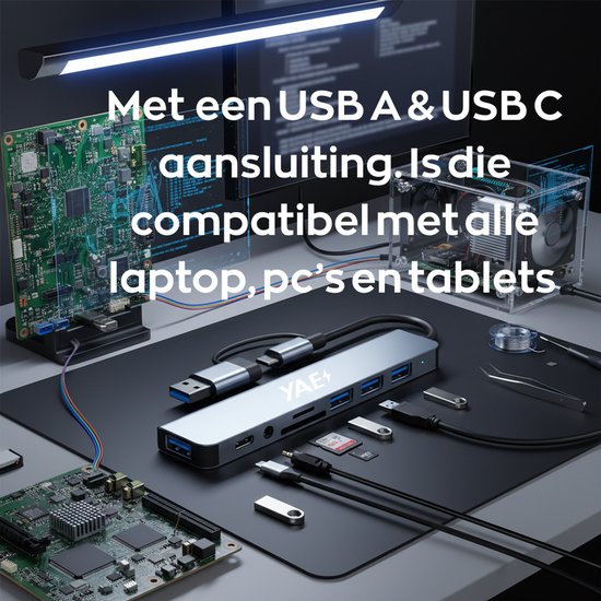 YAE USB C Hub - 8 in 1 Hub