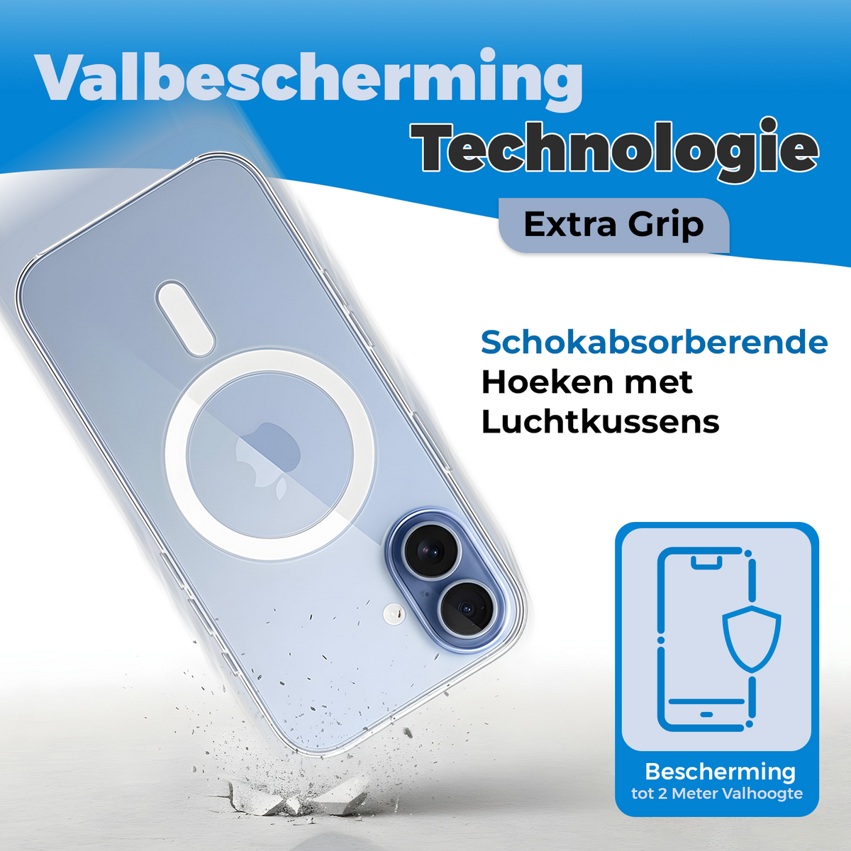 Iphone 16 Hoesje Donker Blauw