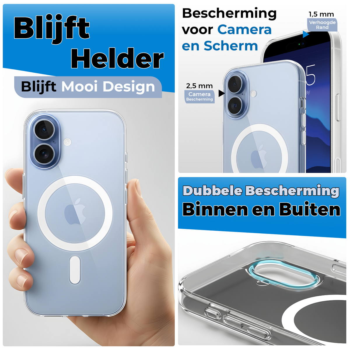 Iphone 16 Hoesje Donker Blauw