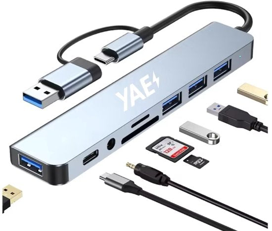 YAE USB C Hub - 8 in 1 Hub